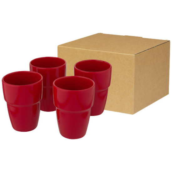 Staki 4-piece 280 ml stackable mug gift set