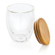 Double wall borosilicate glass with bamboo lid 250ml
