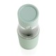 Ukiyo glass hydration tracking bottle with sleeve